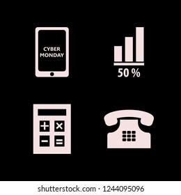 laptop icon. laptop vector icons set cyber monday mobile, diagram, calculator and home phone