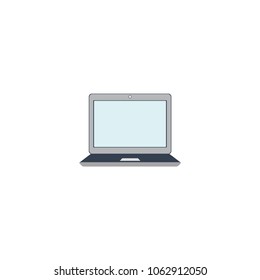 Laptop icon, vector illustration.