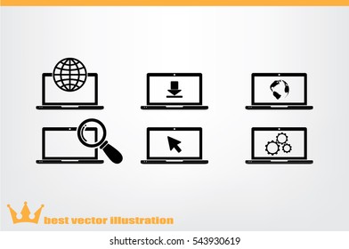 Laptop icon vector illustration