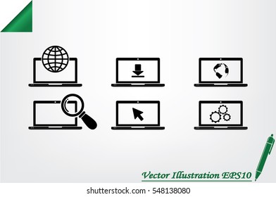 Laptop icon vector illustration.