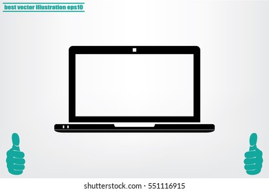 Laptop icon vector illustration.