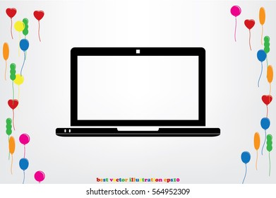 Laptop icon vector illustration.