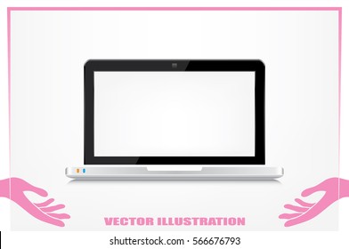 Laptop icon vector illustration .