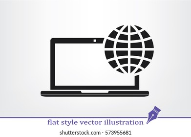 Laptop icon vector illustration.