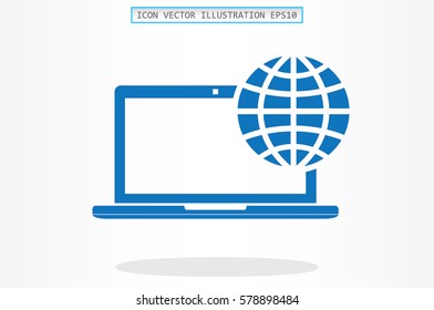 Laptop icon vector illustration.
