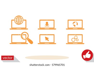 Laptop icon vector illustration.