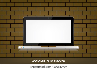 Laptop icon vector illustration .