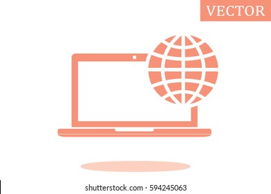 Laptop icon vector illustration.