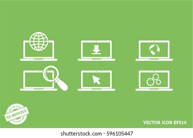 Laptop icon vector illustration.