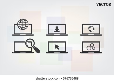 Laptop icon vector illustration.