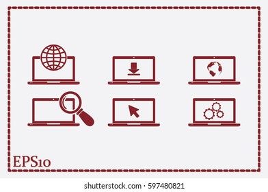 Laptop icon vector illustration.