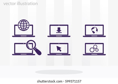 Laptop icon vector illustration.