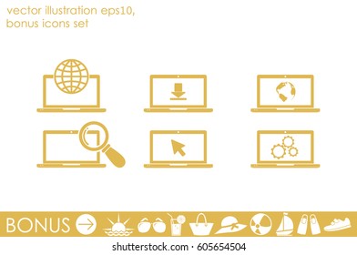 Laptop icon vector illustration.