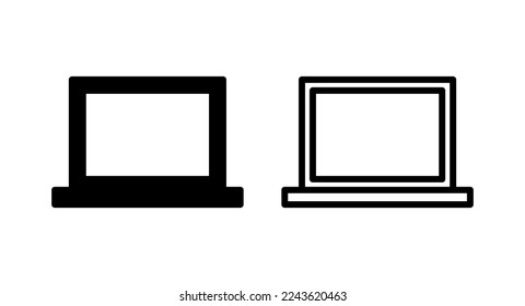 Ilustración vectorial de icono de portátil. símbolo y signo de equipo