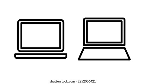 Ilustración vectorial de icono de portátil. símbolo y signo de equipo