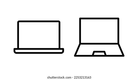 Ilustración vectorial de icono de portátil. símbolo y signo de equipo