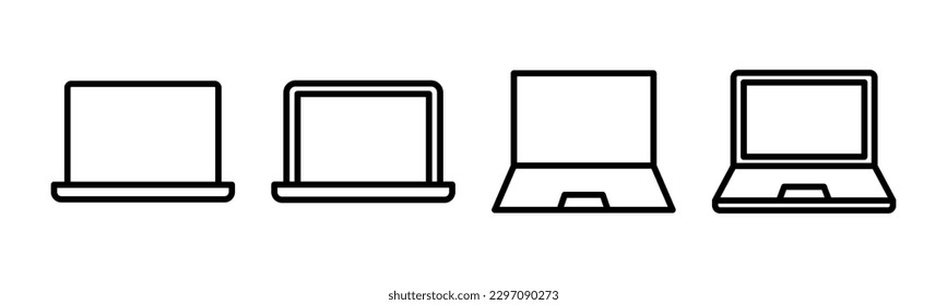 Laptop-Icon, Vektorgrafik. Computerzeichen und -zeichen