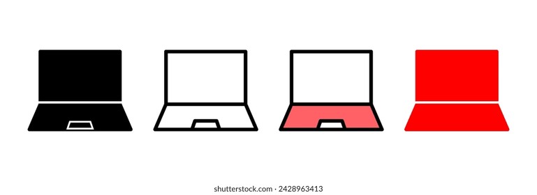 Ilustración vectorial del icono del ordenador portátil.
