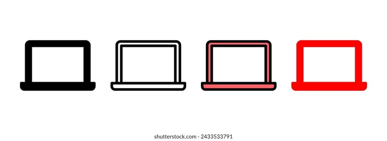 Ilustración vectorial del icono del ordenador portátil.
