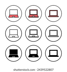 Ilustración vectorial del icono del ordenador portátil.