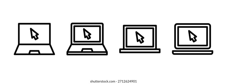 Ícone do laptop ilustração vetorial. sinal e símbolo do computador