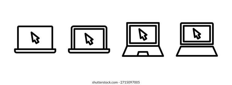 Ilustración vectorial del icono del ordenador portátil. signo y símbolo del ordenador