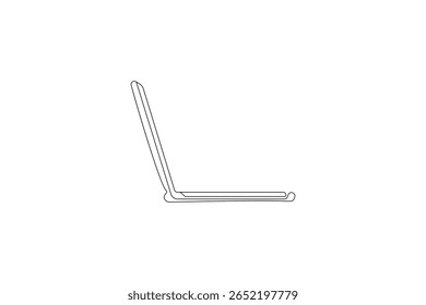 Laptop icon vector illustration drawng and Continuous one line art of isolated outline vector design
