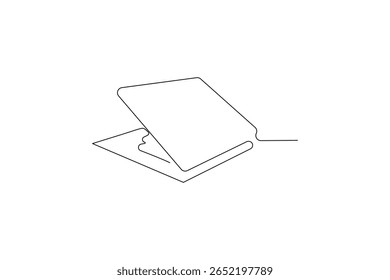 Laptop icon vector illustration drawng and Continuous one line art of isolated outline vector design
