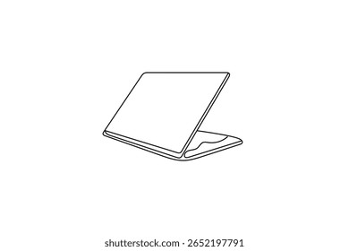 Laptop icon vector illustration drawng and Continuous one line art of isolated outline vector design
