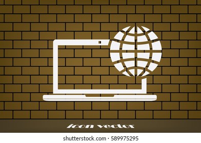 Laptop icon vector illustration eps10.