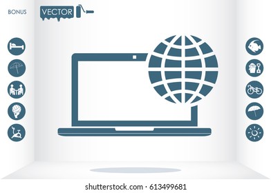 Laptop icon vector illustration eps10.