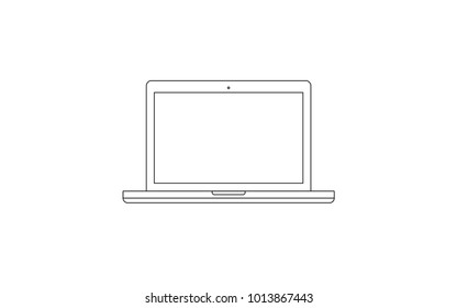 laptop icon, vector illustration flat design style