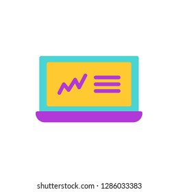Laptop Icon Vector Illustration in Flat Style for Any Purpose
