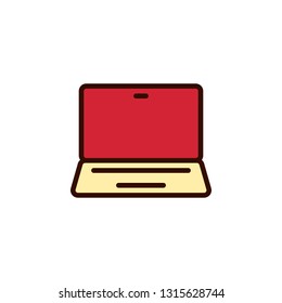 Laptop Icon Vector Illustration in Flat Style for Any Purpose