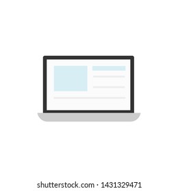 Laptop icon, vector illustration, flat design