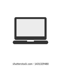 Laptop icon, vector illustration, flat design