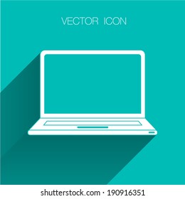 laptop icon, vector illustration. Flat design style