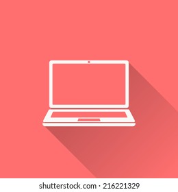 Laptop Icon , Vector Illustration, Flat Design