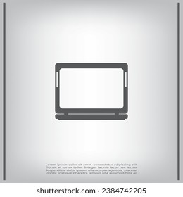 laptop icon, vector illustration. Flat design style