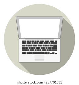 laptop icon , vector illustration, flat design 