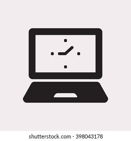laptop  icon, vector illustration. Flat design style