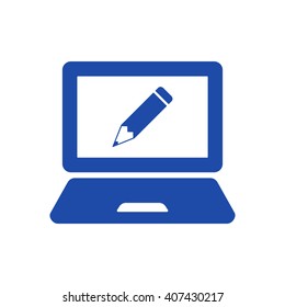 laptop  icon, vector illustration. Flat design style