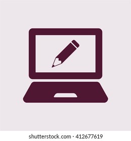 laptop  icon, vector illustration. Flat design style