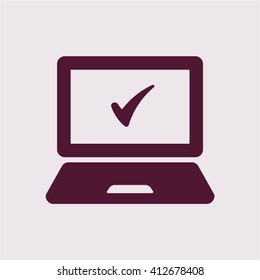 laptop  icon, vector illustration. Flat design style