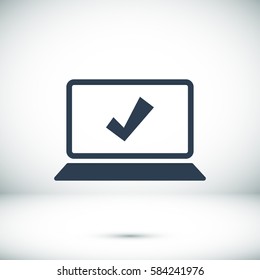 laptop icon, vector illustration. Flat design eps 10