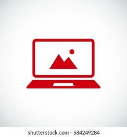 laptop icon, vector illustration. Flat design eps 10