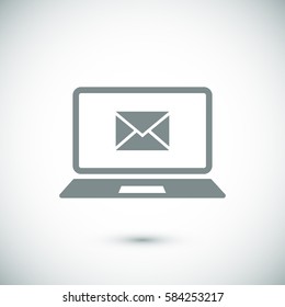 laptop icon, vector illustration. Flat design eps 10
