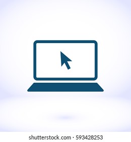 laptop icon, vector illustration. Flat design eps 10