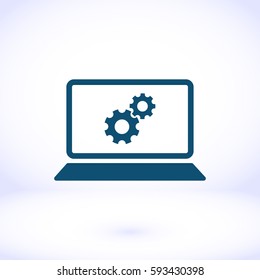 laptop icon, vector illustration. Flat design eps 10