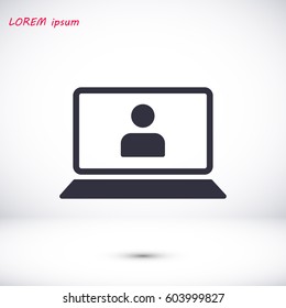 laptop icon, vector illustration. Flat design eps 10